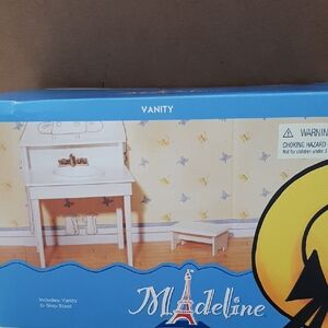 Madeline White Vanity and Stool Set